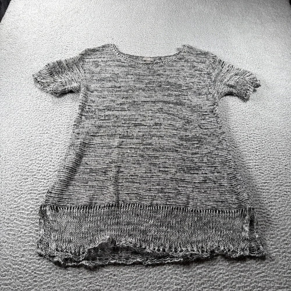 J Jill Sweater Womens S Tunic Pullover Short Sleeve 100% Linen Coastal‎ Beach